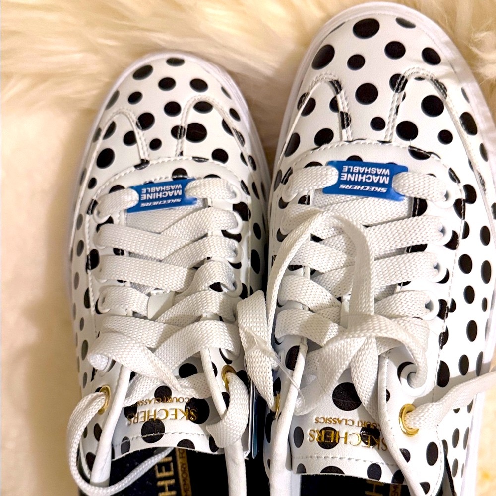 Skechers Black and White Polka Dot Sneakers - Picture 5 of 10